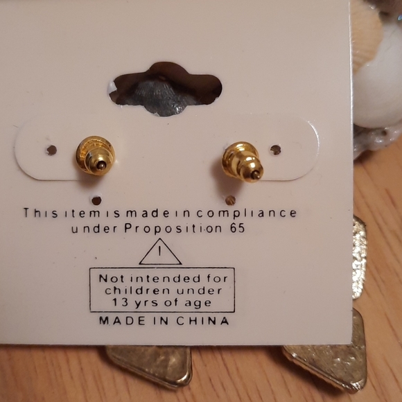 Fashion Earrings Green & Gold - Picture 2 of 3